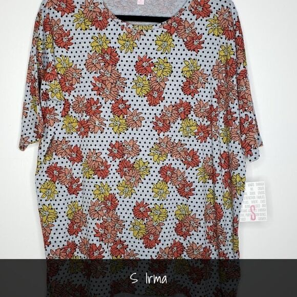 LuLaRoe Irma Tunic Small Floral Polka Dot NEW - Picture 1 of 1